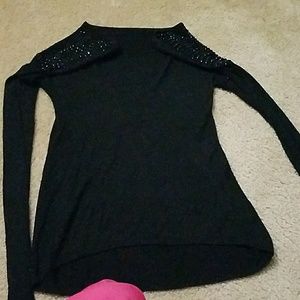 Express studded shoukder sweater